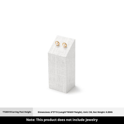 White Linen Jewelry Display Set with Multi-Level Risers for Vendors