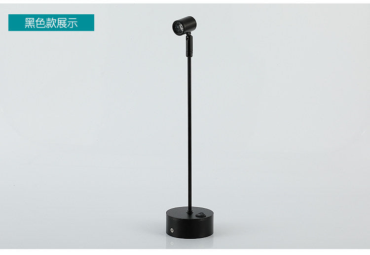 Battery-Powered LED Spotlight for Jewelry Display, Cordless Rechargeable Countertop Spot Lamp for Showcase