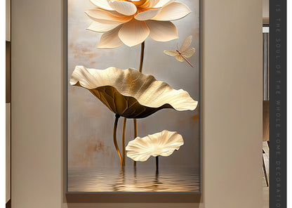 Modern light luxury porch decorative painting relief three-dimensional corridor corridor hanging painting 2025 new flower wall painting