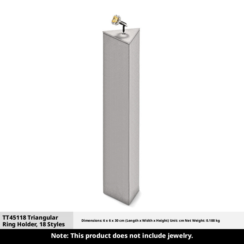 Gray Suede Ring Display Stand with Multi-Level Steps for Vendors
