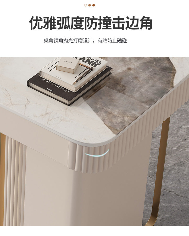 Italian desk Light luxury modern designer home rock board desk High-end study desktop computer desk study desk