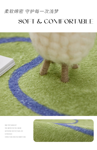 Cream wind special-shaped carpet living room light luxury luxury sofa home light green clouds irregular cushion bedroom