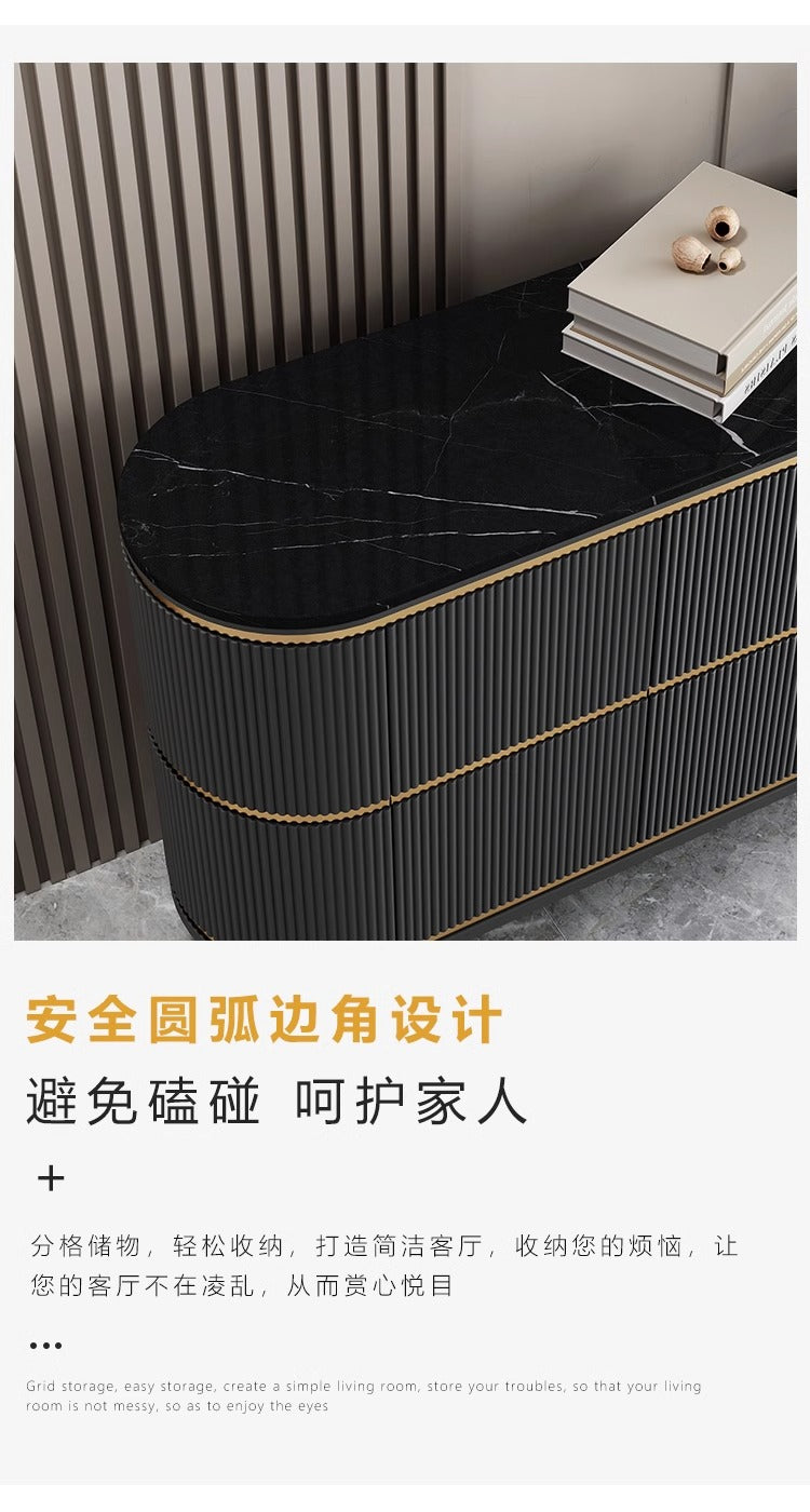 Italian minimalist rock panel side cabinet