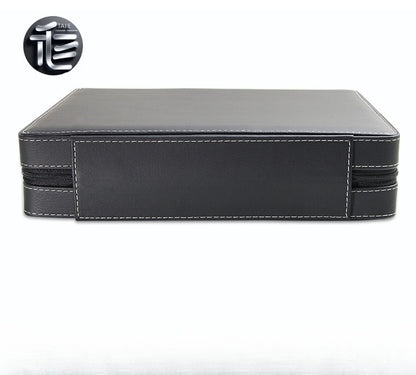 Black PU Leather Jewelry Organizer, Zippered Travel Case, Velvet Insert (Ring, Pendant Styles)