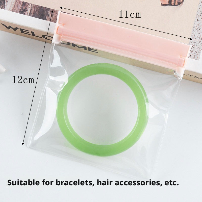 100pcs EVA Jewelry Pouches, Clear Frosted Zip Bags, Anti-Tarnish Storage (7 Sizes)