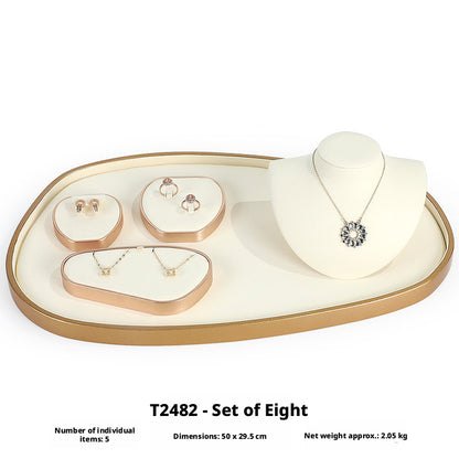 Rose Gold Suede Jewelry Display Stands & Trays for Boutique