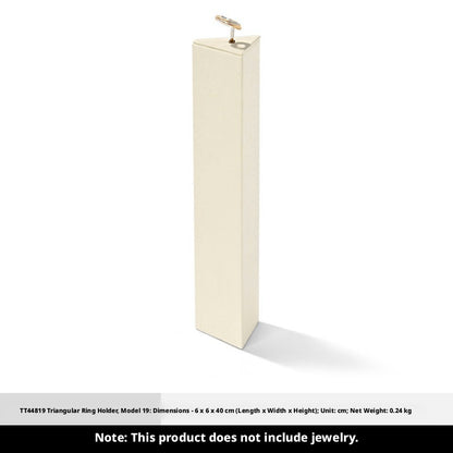 Beige Suede Ring Display Stand with Multi-Level Steps for Vendors