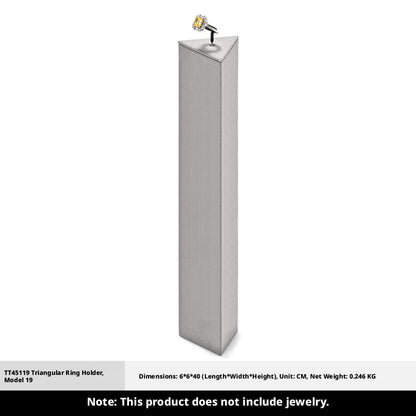 Gray Suede Ring Display Stand with Multi-Level Steps for Vendors