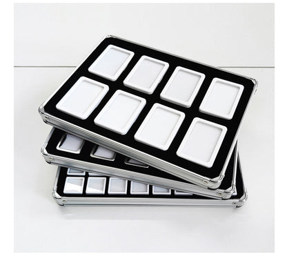 Lightweight Aluminum Tray with Clear Plastic Gemstone Box – Velvet-Flocked Sponge Insert,