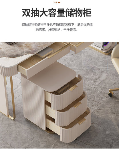 Italian desk Light luxury modern designer home rock board desk High-end study desktop computer desk study desk