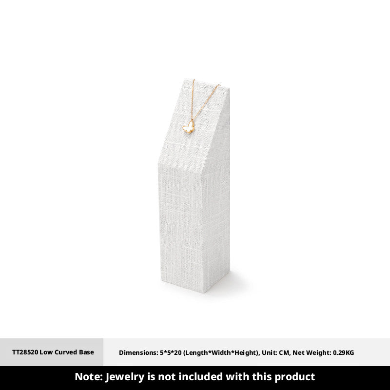 White Linen Jewelry Display Set with Multi-Level Risers for Vendors