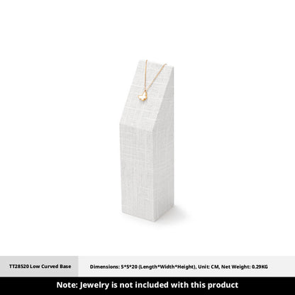 White Linen Jewelry Display Set with Multi-Level Risers for Vendors