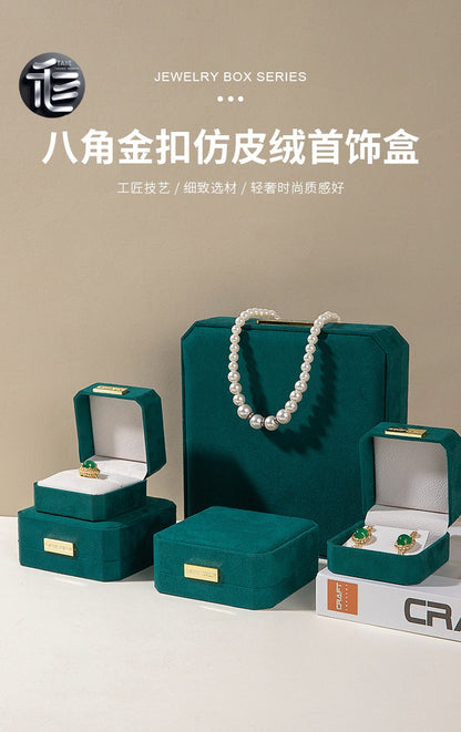 Christmas Jewelry Gift Box – Festive Velvet Ring & Necklace Box, Holiday Present for Her