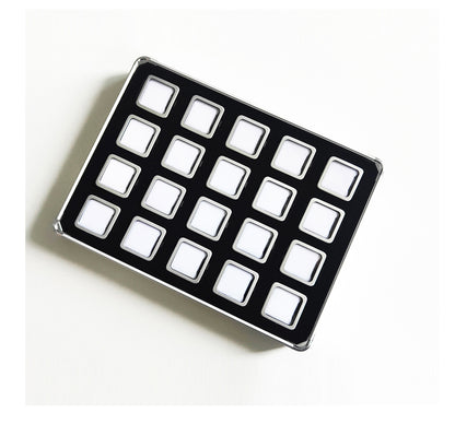 Lightweight Aluminum Tray with Clear Plastic Gemstone Box – Velvet-Flocked Sponge Insert,