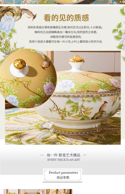 Rice bowl home 12 with Chinese dish set Jingdezhen bone China tableware set ceramic