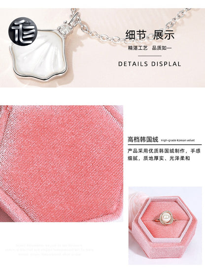 Custom Jewelry Box for Small Business,Velvet Jewelry Box – Premium Ring & Necklace Gift Box for Women, Elegant Wedding Engagement Present