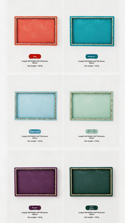 Jacquard Fabric Tray with Embossed Pattern for Jewelry and Tea Display