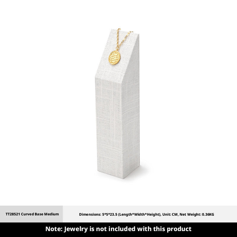 White Linen Jewelry Display Set with Multi-Level Risers for Vendors