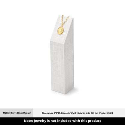 White Linen Jewelry Display Set with Multi-Level Risers for Vendors