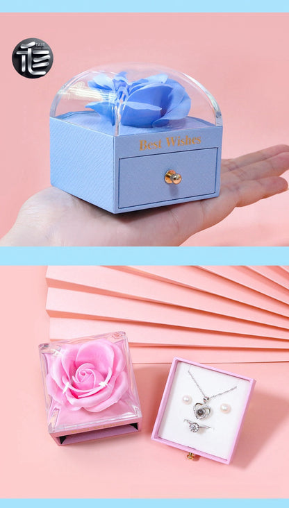 Christmas Jewelry Gift Box – Festive Velvet Ring & Necklace Box, Holiday Present for Her,jewelry box