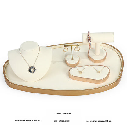 Rose Gold Suede Jewelry Display Stands & Trays for Boutique