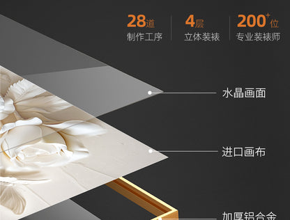 Cream style flower porch decorative painting three-dimensional floating style mural high-end aisle end hanging painting