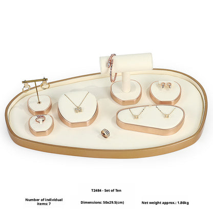 Rose Gold Suede Jewelry Display Stands & Trays for Boutique