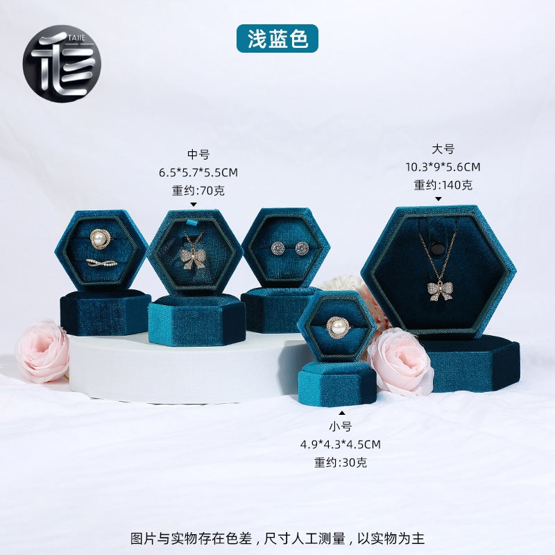 Custom Jewelry Box for Small Business,Velvet Jewelry Box – Premium Ring & Necklace Gift Box for Women, Elegant Wedding Engagement Present