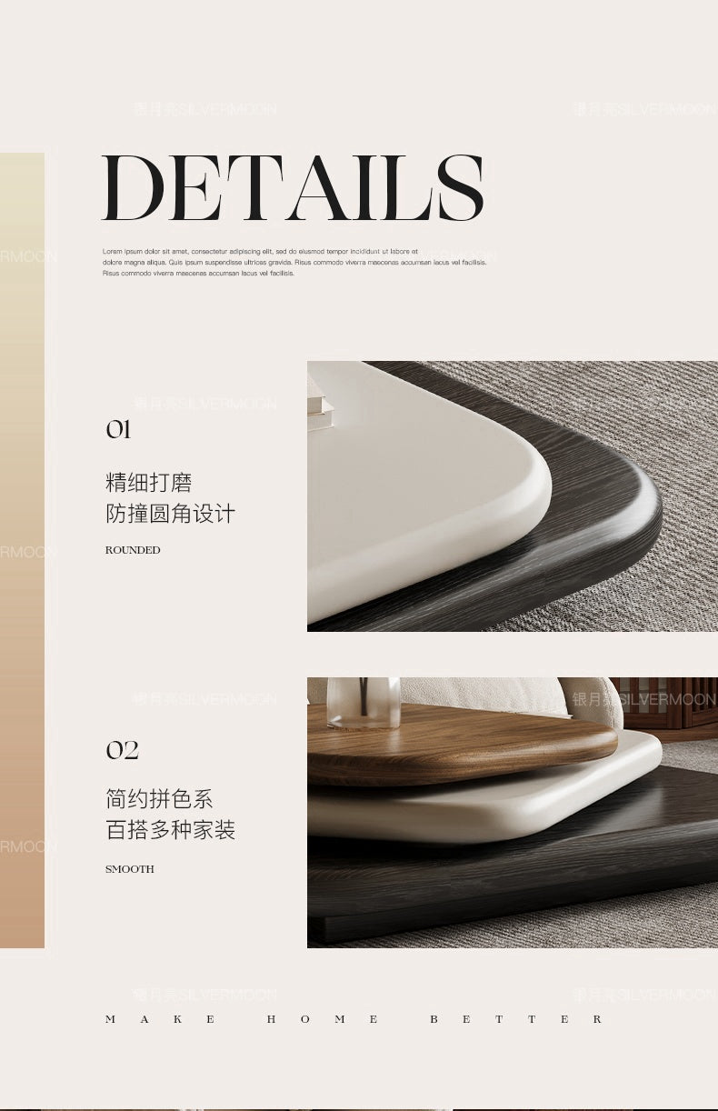 Ancient modern minimalist rotating folding coffee table Small household living room lacquered panel coffee table