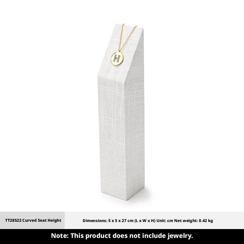 White Linen Jewelry Display Set with Multi-Level Risers for Vendors