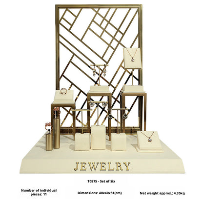 Modern Metal Suede Jewelry Organizer and Showcase Stand