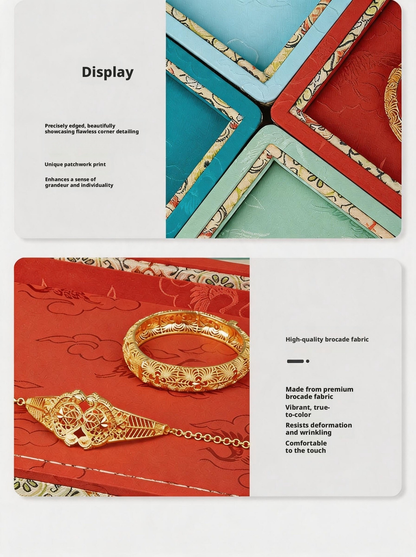 Jacquard Fabric Tray with Embossed Pattern for Jewelry and Tea Display