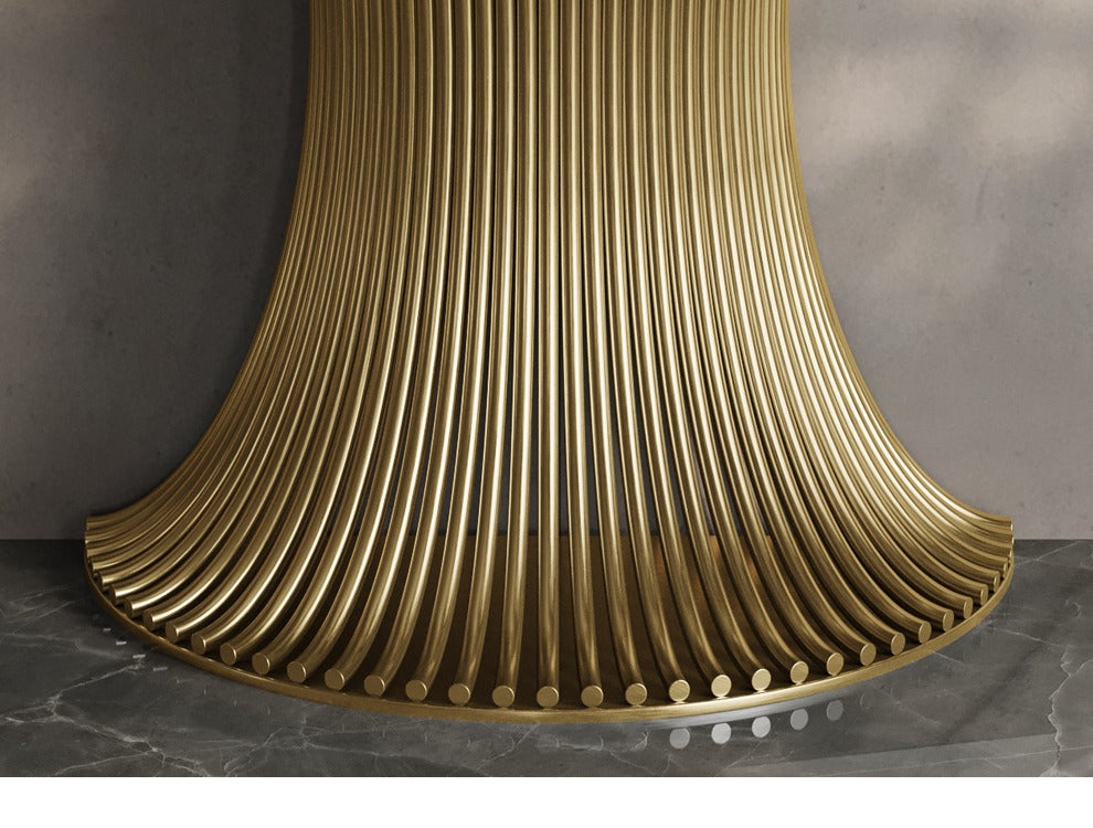 Light luxury entrance porch table against the wall at the end of the corridor decorative cabinet stainless steel end view terrace villa high-end entrance terrace