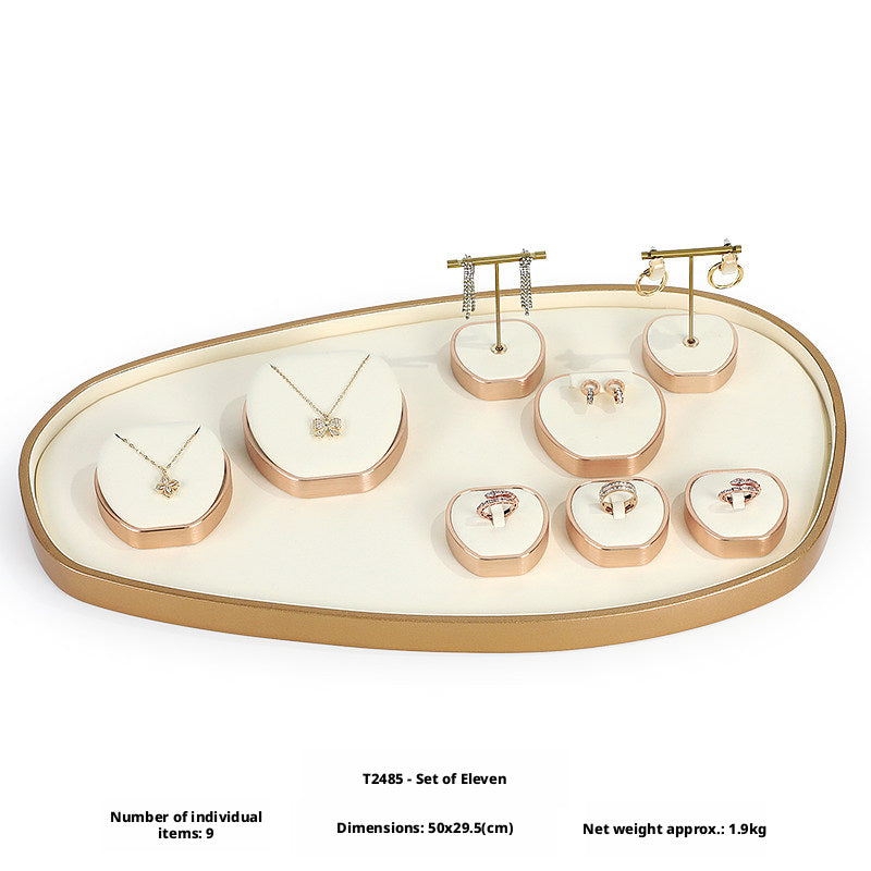 Rose Gold Suede Jewelry Display Stands & Trays for Boutique