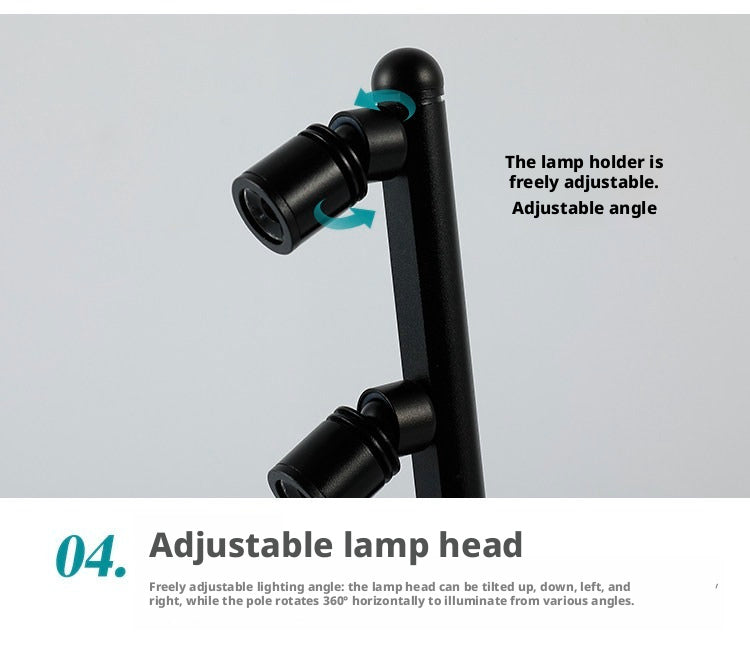Multi-Angle Jewelry Desk Spotlight, Bamboo Base CREE Chip, Adjustable Craft Workbench Lighting