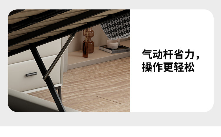 Leather bed 1.5m household Italian minimalist storage Modern simple 1.8m master bedroom high-end double wedding bed
