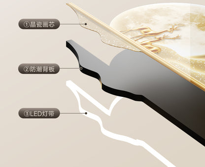 Backed by a mountain sofa background wall hanging painting Cornucopia living room decorative painting landscape painting light luxury high sense of wall painting