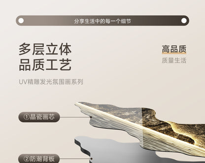 Fortune tree light luxury living room decorative painting new Chinese style back with back-up sofa background wall hanging painting advanced sense landscape painting
