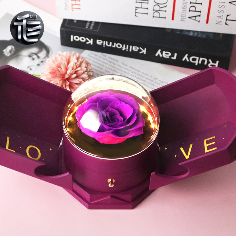 Ring Box for Proposal – Velvet Lined Wedding Ring Holder, Small Luxury Gift Box for Engagement,jewelry box