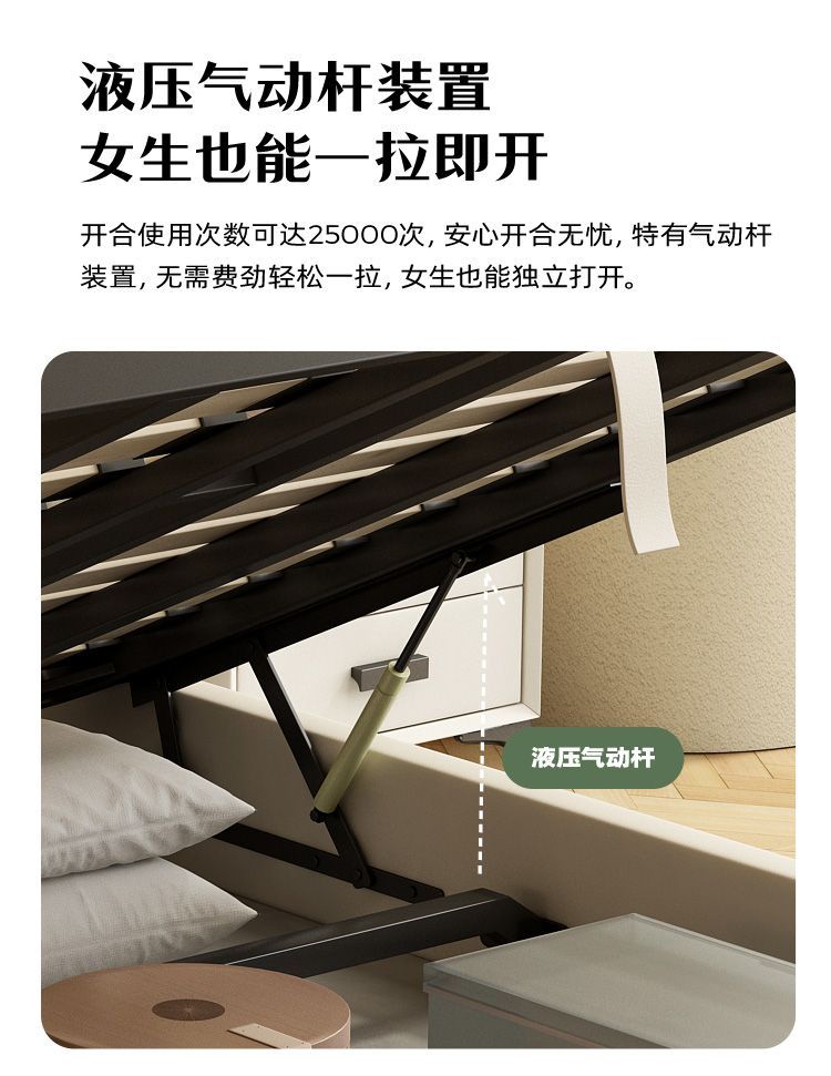 Leather bed Double 1.8x2m modern simple net red 1.5m petal bed Princess wind Master bedroom Queen bed