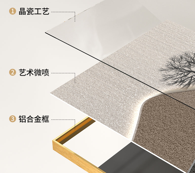 Backed by the mountain living room decorative painting modern simple sofa background wall hanging painting advanced sense atmosphere triplet wall painting