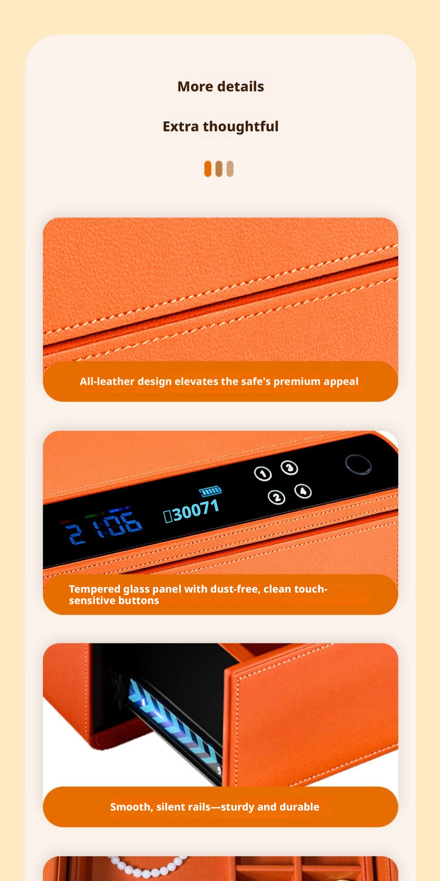 Smart Jewelry Safe Box, App Controlled Electronic Security Case, Multi-Drawer Lockable Storage, Remote Monitor