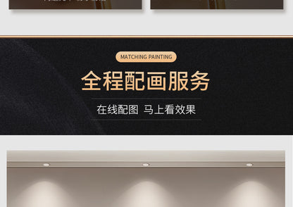 Light luxury stone to run the living room decorative painting elk atmospheric sofa background wall hanging painting advanced sense of triple murals