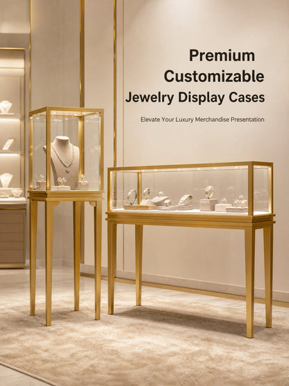 Glass Countertop Display Case for Jewelry Store Metal Showcase metal with paint Jewelry cabinet