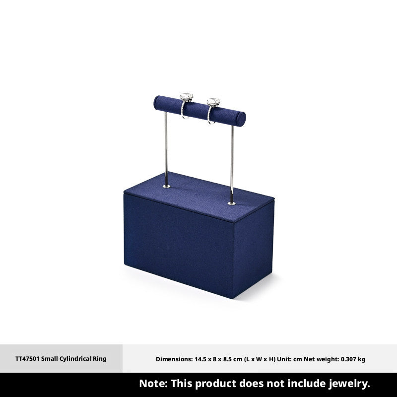 Navy Blue Velvet Jewelry Display Set with Metal Stands for Vendors