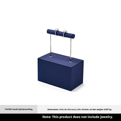 Navy Blue Velvet Jewelry Display Set with Metal Stands for Vendors