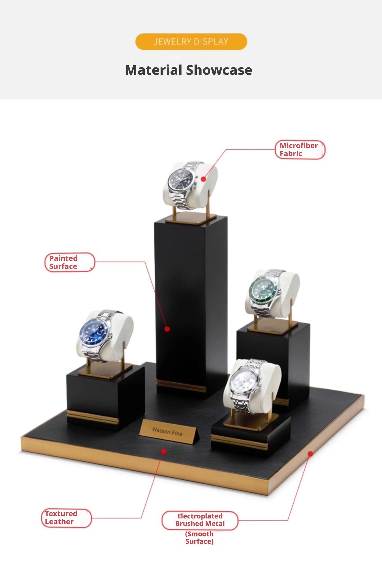 Metal Watch Display Box - 12 Slot Stainless Steel Showcase for Men