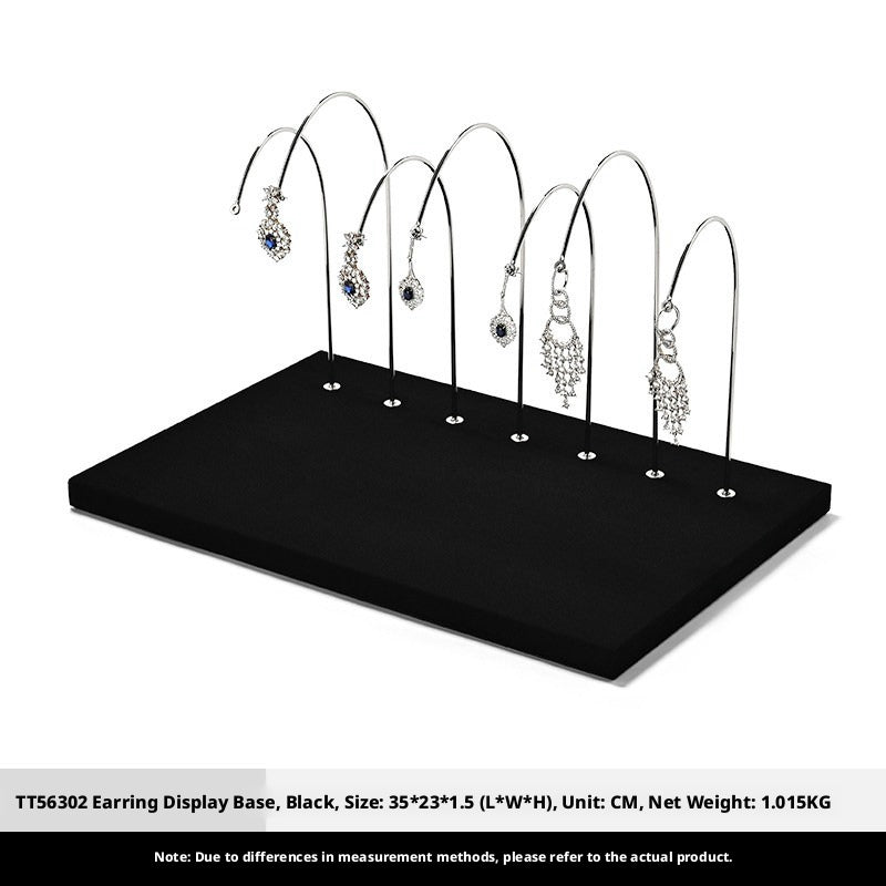 Black Metal Earring Display Stand with Curved Arms for Vendors
