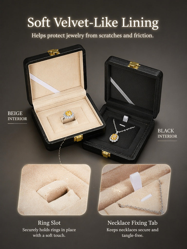 Jewelry Storage Box, Velvet Organizer Display Case for Rings and Necklaces
