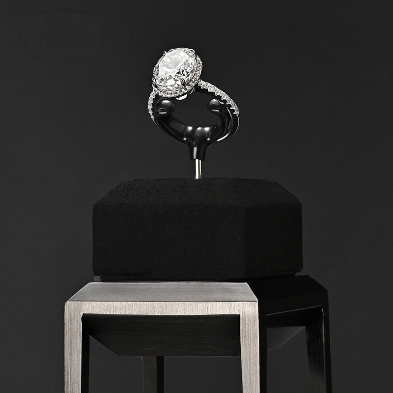 Black Metal Jewelry Display Stand Set with Watch and Necklace Holders